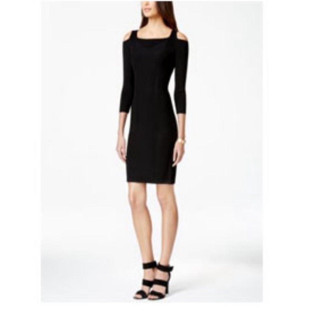 Calvin Klein Black Bodycon Cold Shoulder Dress